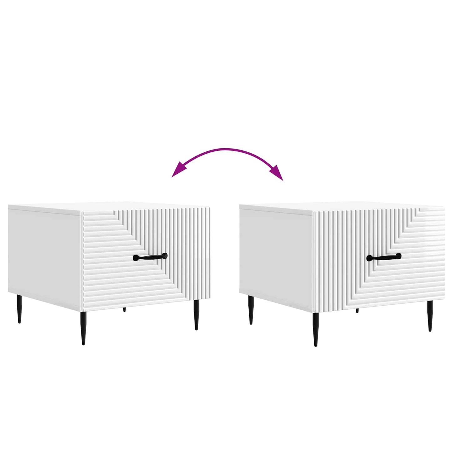 Tavolino da salotto con cassetto Bianco Lucido 49 x 50 x 40 cm | homemem39