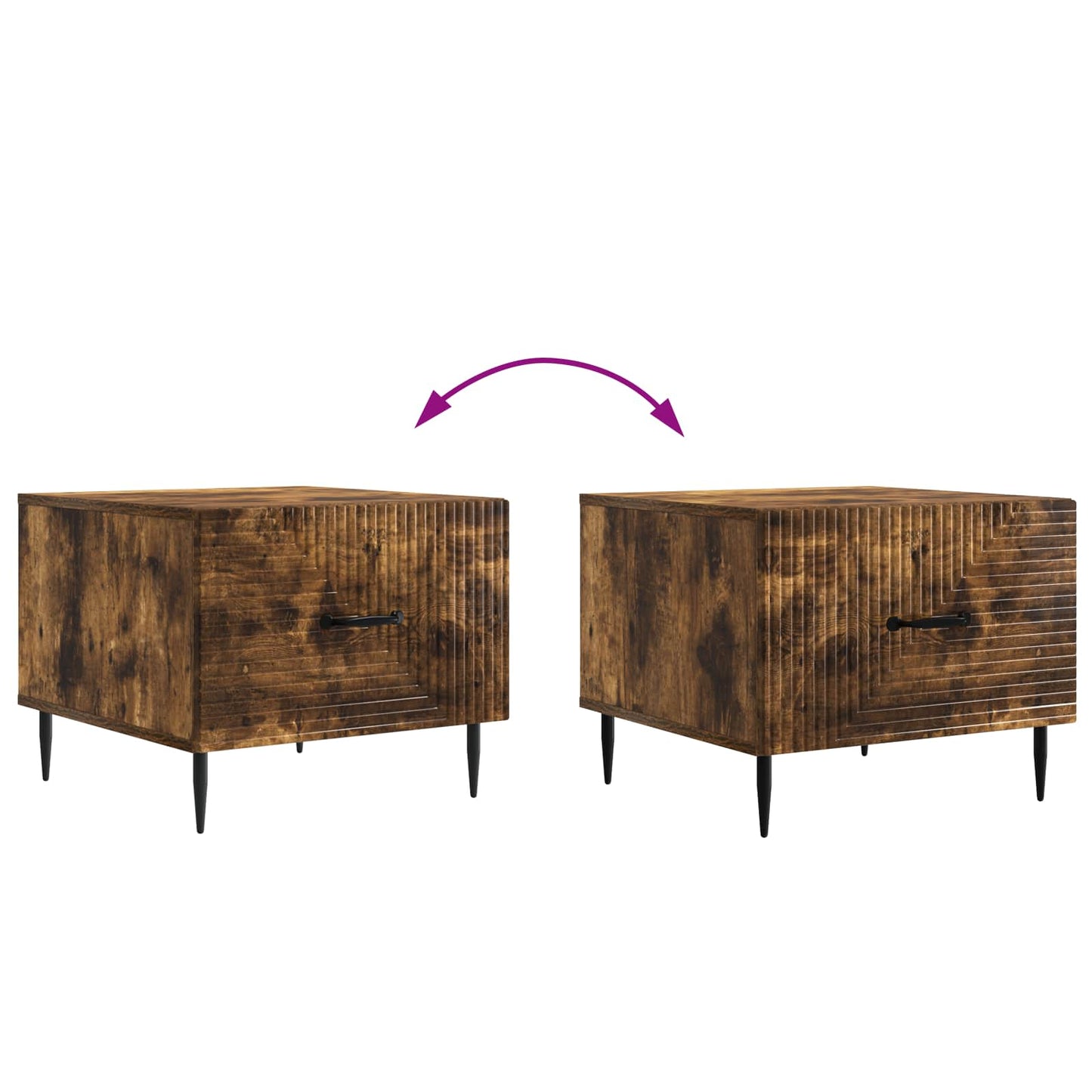 Tavolino da salotto con cassetto Rovere Fumo 49 x 50 x 40 cm | homemem39