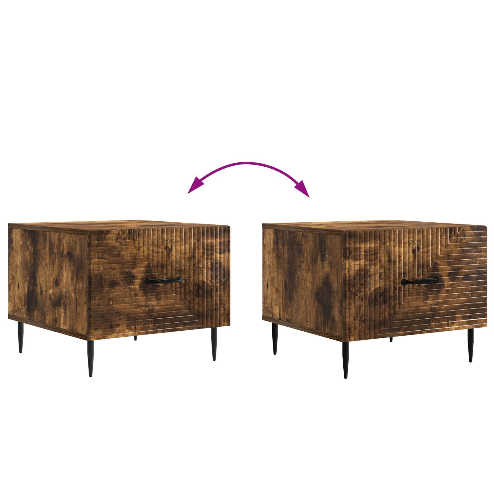 Tavolino da salotto con cassetto Rovere Fumo 49 x 50 x 40 cm | homemem39