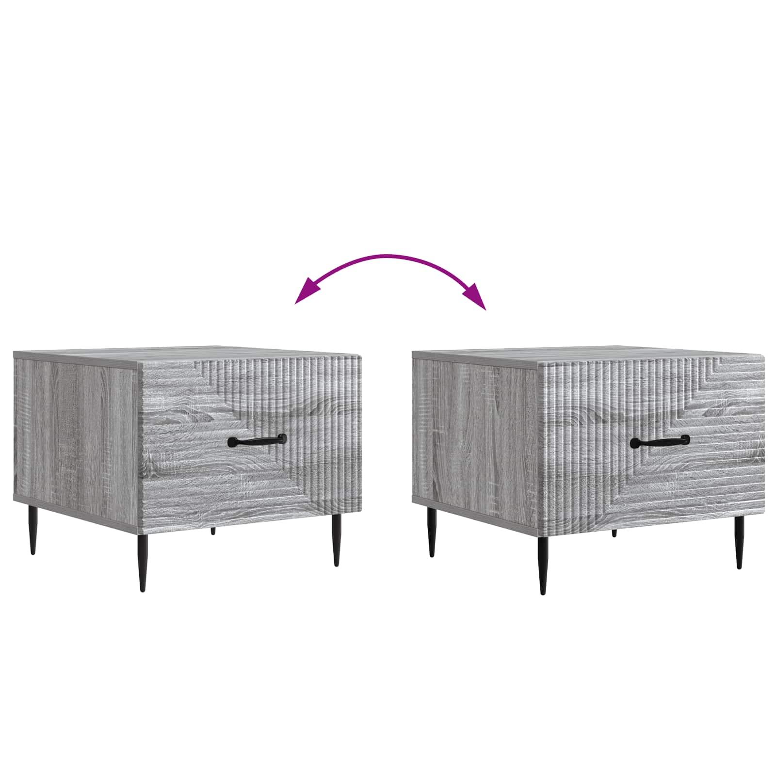 Tavolino da salotto con cassetto Grigio Sonoma 49 x 50 x 40 cm | homemem39
