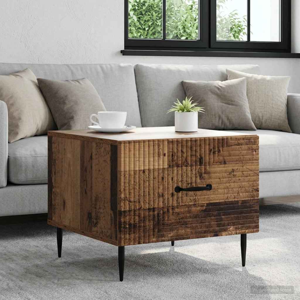 Tavolino da salotto con cassetto Legno antico 49 x 50 x 40 cm