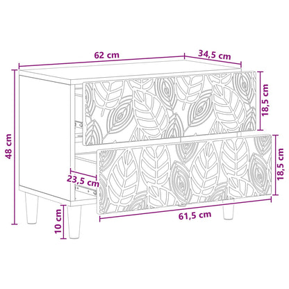 Comodino Rovere Artigianale 62 x 34,5 x 48 cm | homemem39