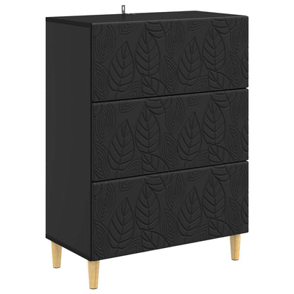 Mobile con Cassetti Nero 66 x 34,5 x 90 cm Legno ingegnerizzato