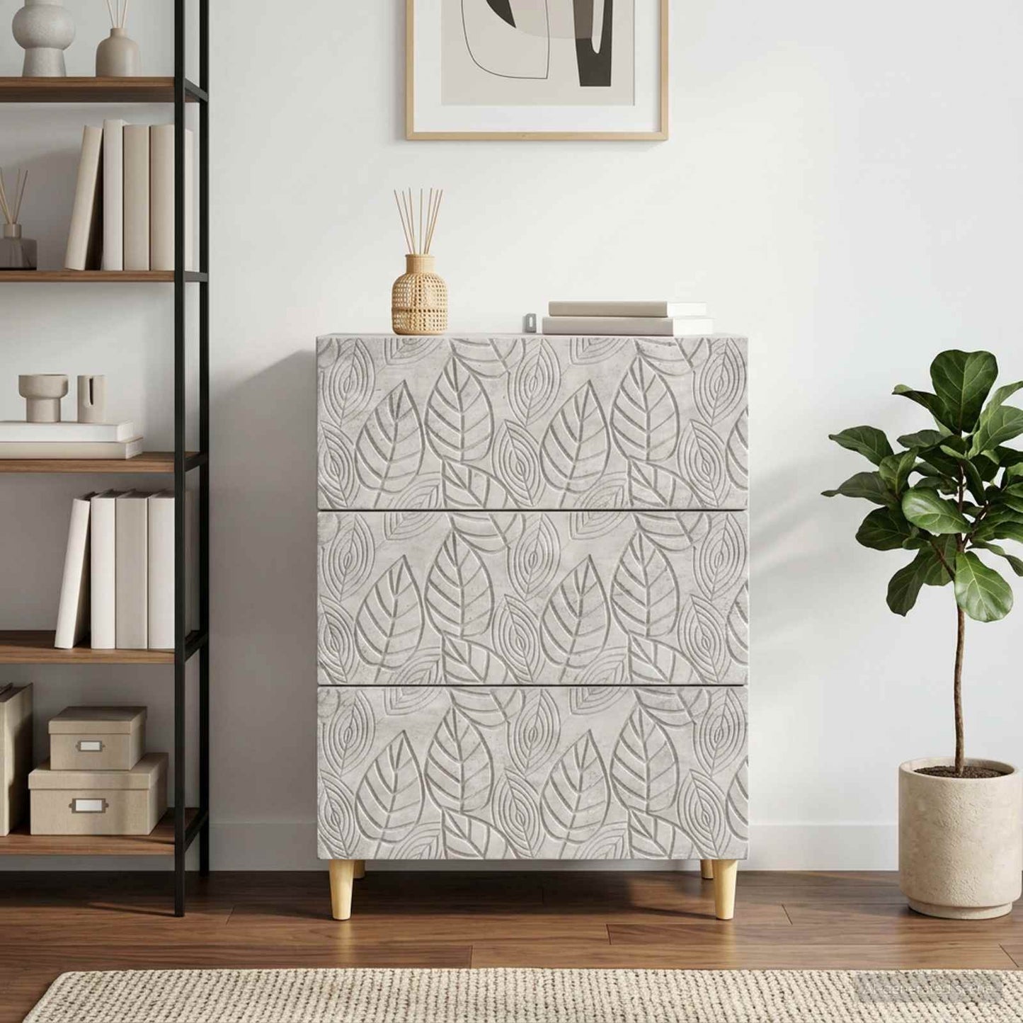 Mobile con Cassetti Grigio Cemento 66 x 34,5 x 90 cm