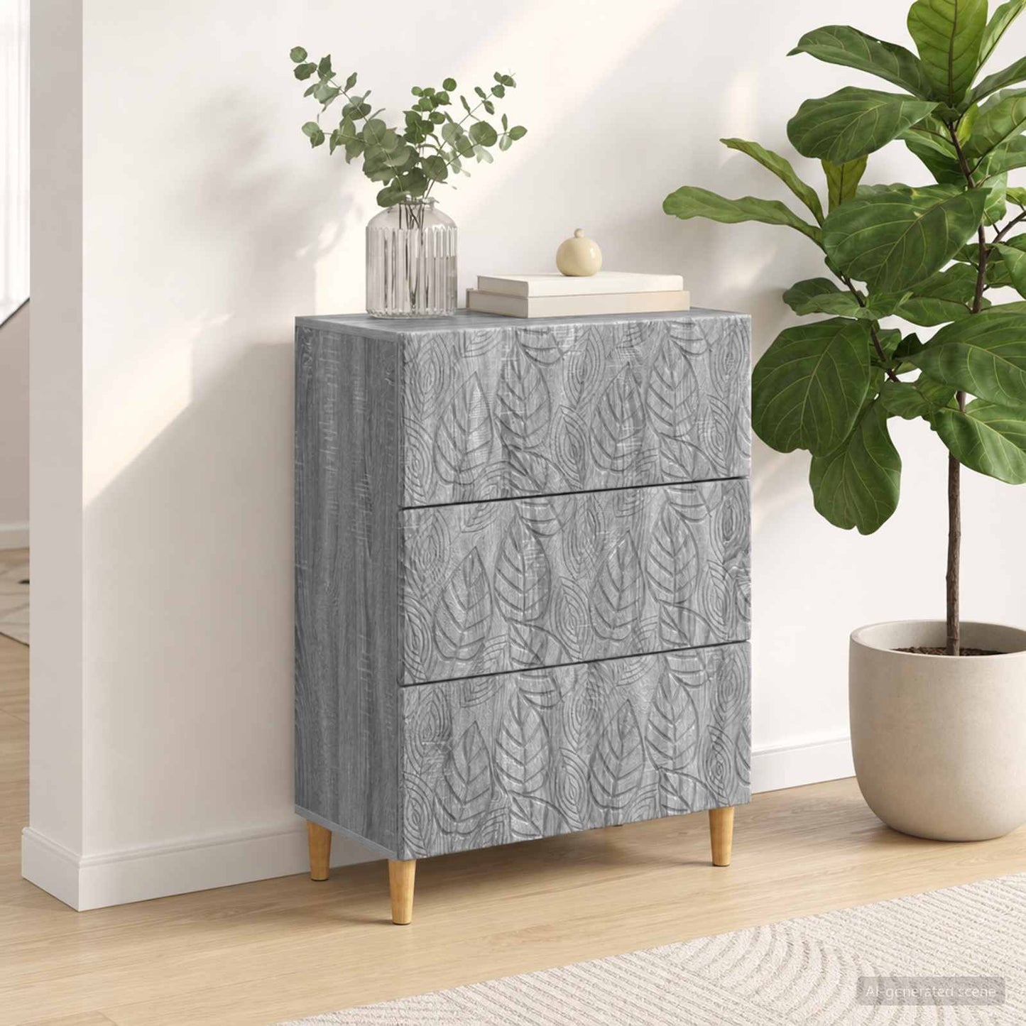Mobile con Cassetti Sonoma grigio 66 x 34,5 x 90 cm
