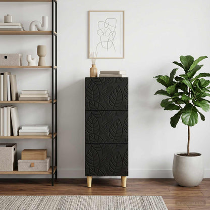 Mobile con Cassetti Nero 33 x 34,5 x 90 cm Legno ingegnerizzato | homemem39