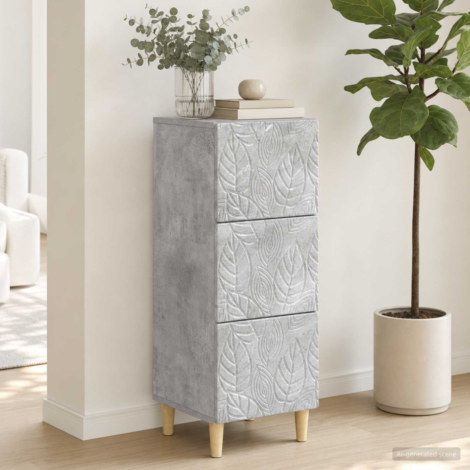 Mobile con Cassetti Grigio Cemento 33 x 34,5 x 90 cm | homemem39