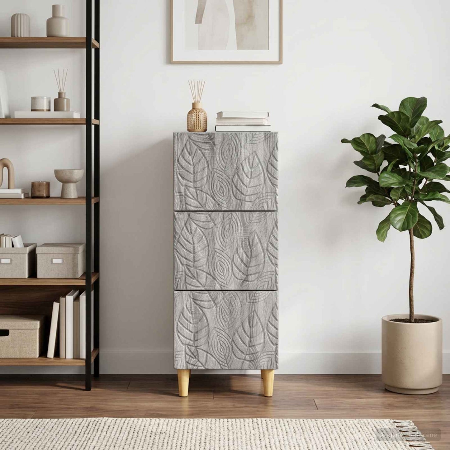 Mobile con Cassetti Sonoma grigio 33 x 34,5 x 90 cm