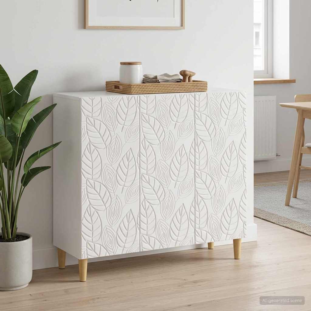 Credenza Bianco Lucido 89 x 34,5 x 80 cm Legno ingegnerizzato - homemem39