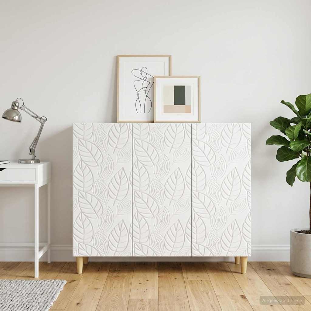 Credenza Bianco Lucido 89 x 34,5 x 80 cm Legno ingegnerizzato | homemem39