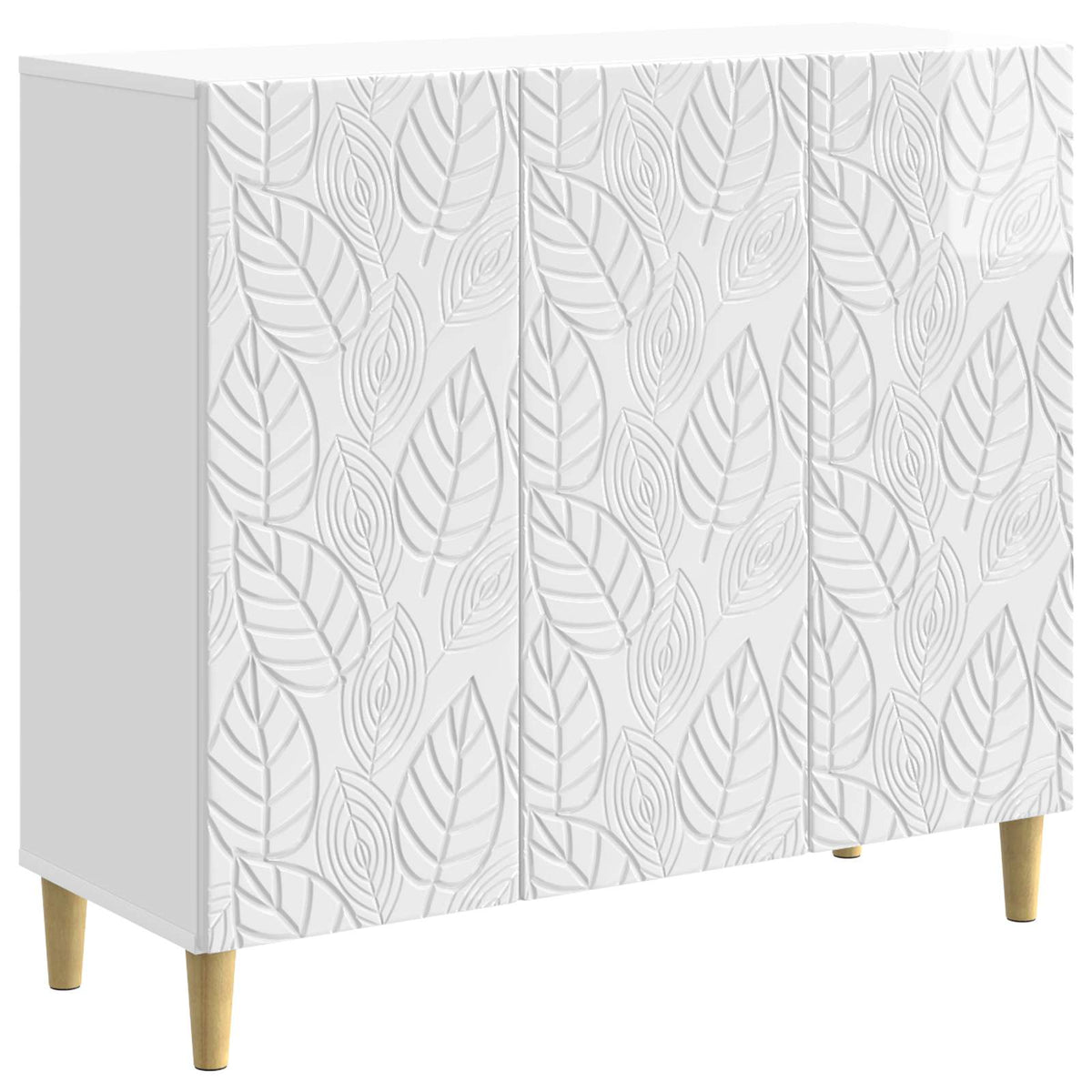 Credenza Bianco Lucido 89 x 34,5 x 80 cm Legno ingegnerizzato - homemem39