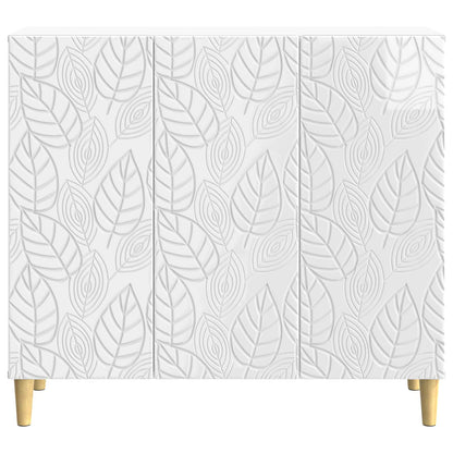 Credenza Bianco Lucido 89 x 34,5 x 80 cm Legno ingegnerizzato - homemem39
