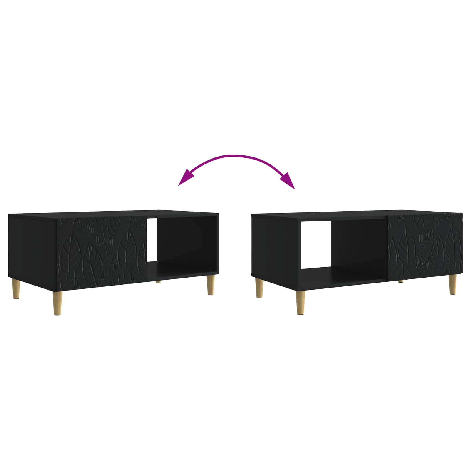Tavolino da salotto Nero 90 x 50 x 40 cm Legno ingegnerizzato | homemem39