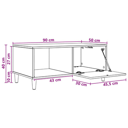 Tavolino da salotto Nero 90 x 50 x 40 cm Legno ingegnerizzato | homemem39