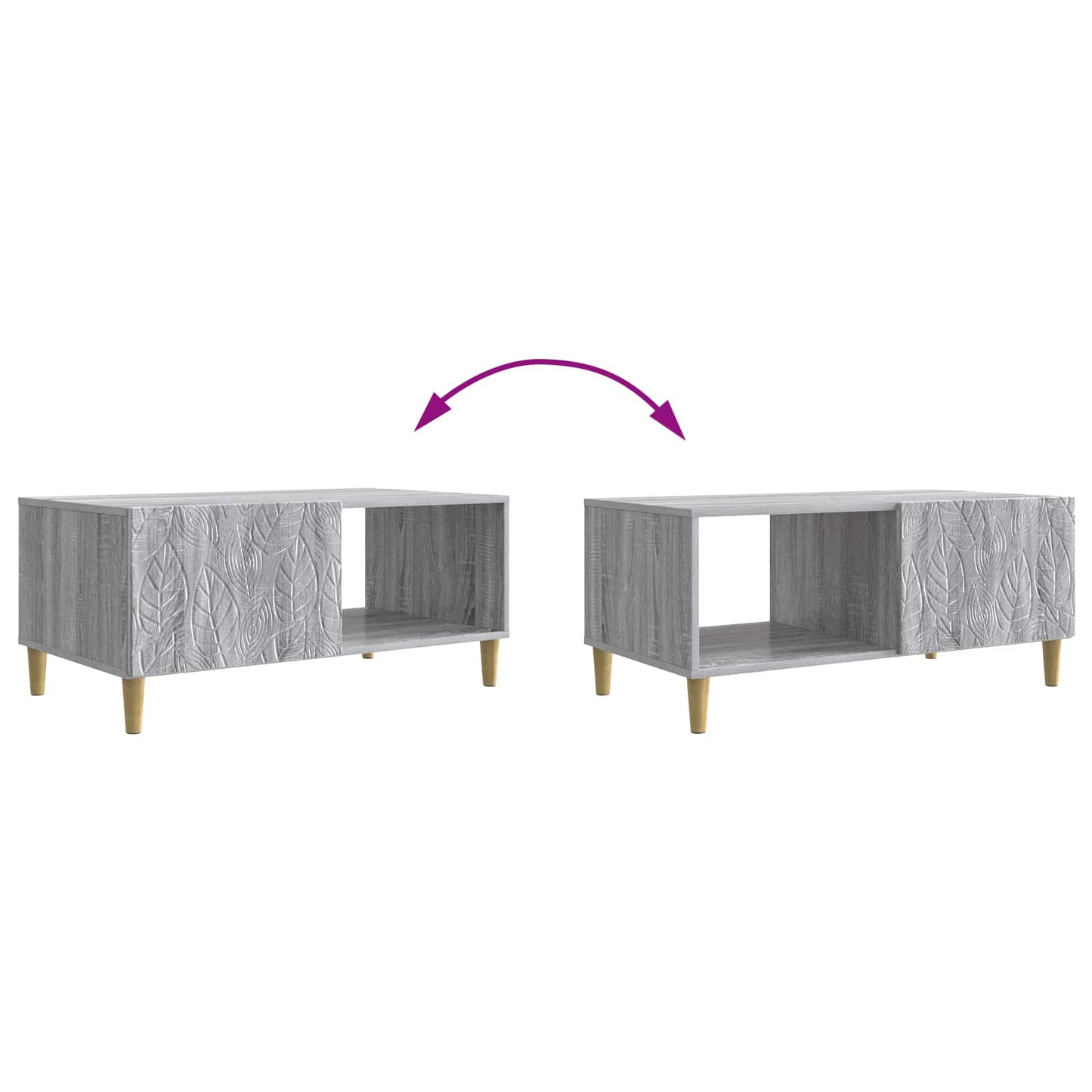 Tavolino da salotto Sonoma grigio 90 x 50 x 40 cm | homemem39