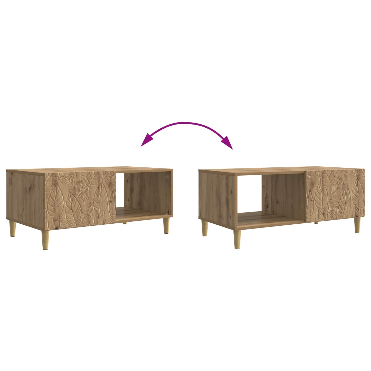 Tavolino da salotto Rovere Artigianale 90 x 50 x 40 cm | homemem39