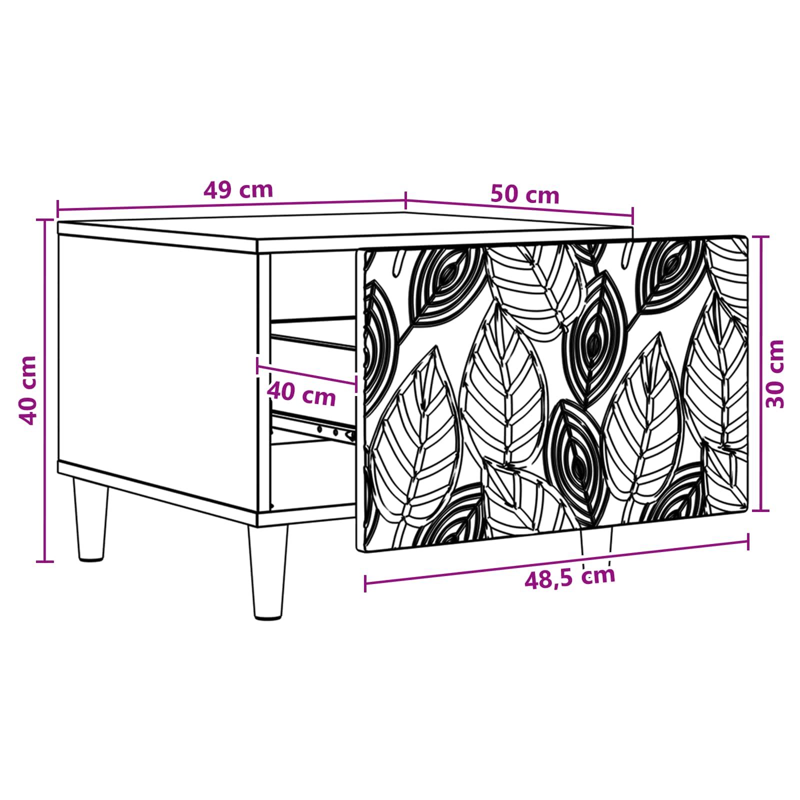 Tavolino da salotto Bianco 50 x 49 x 40 cm Legno ingegnerizzato | homemem39
