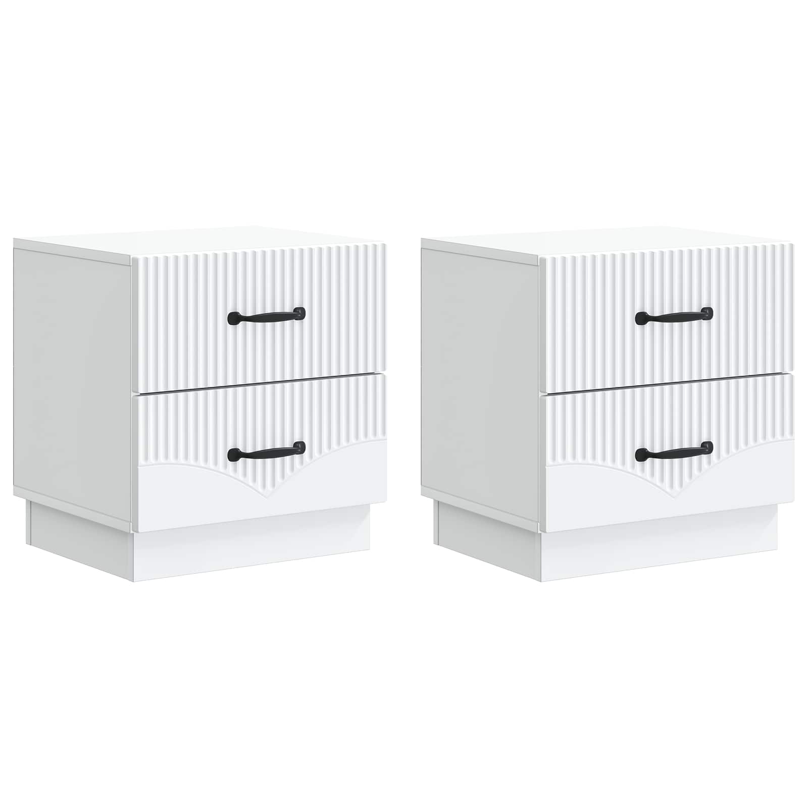 Armadio da Notte con cassetto 2 pcs Bianco 43 x 34,5 x 44,5 cm | homemem39