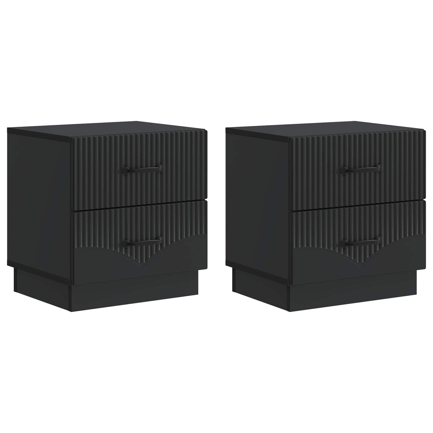 Armadio da Notte con cassetto 2 pcs Nero 43 x 34,5 x 44,5 cm