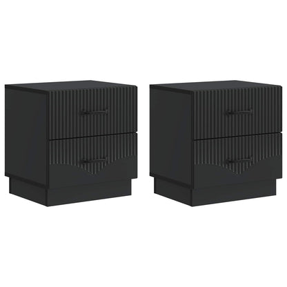 Armadio da Notte con cassetto 2 pcs Nero 43 x 34,5 x 44,5 cm