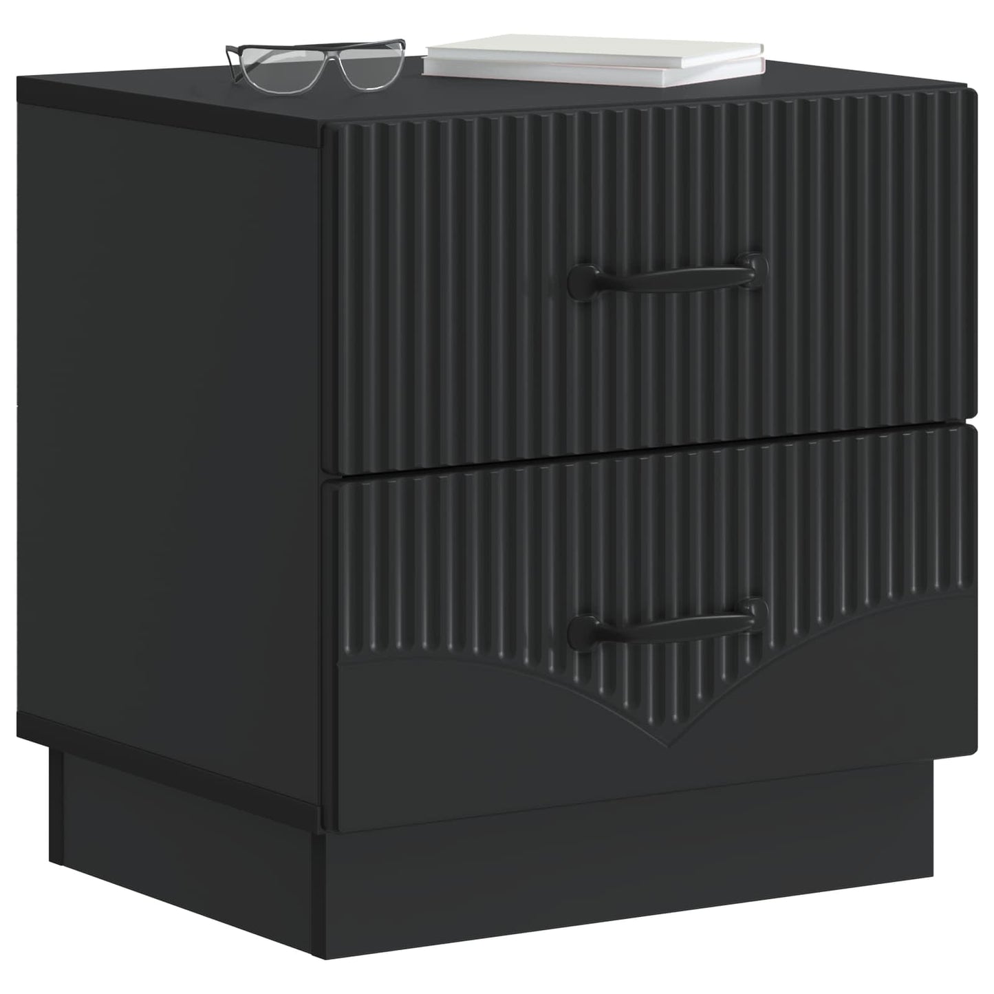 Armadio da Notte con cassetto 2 pcs Nero 43 x 34,5 x 44,5 cm