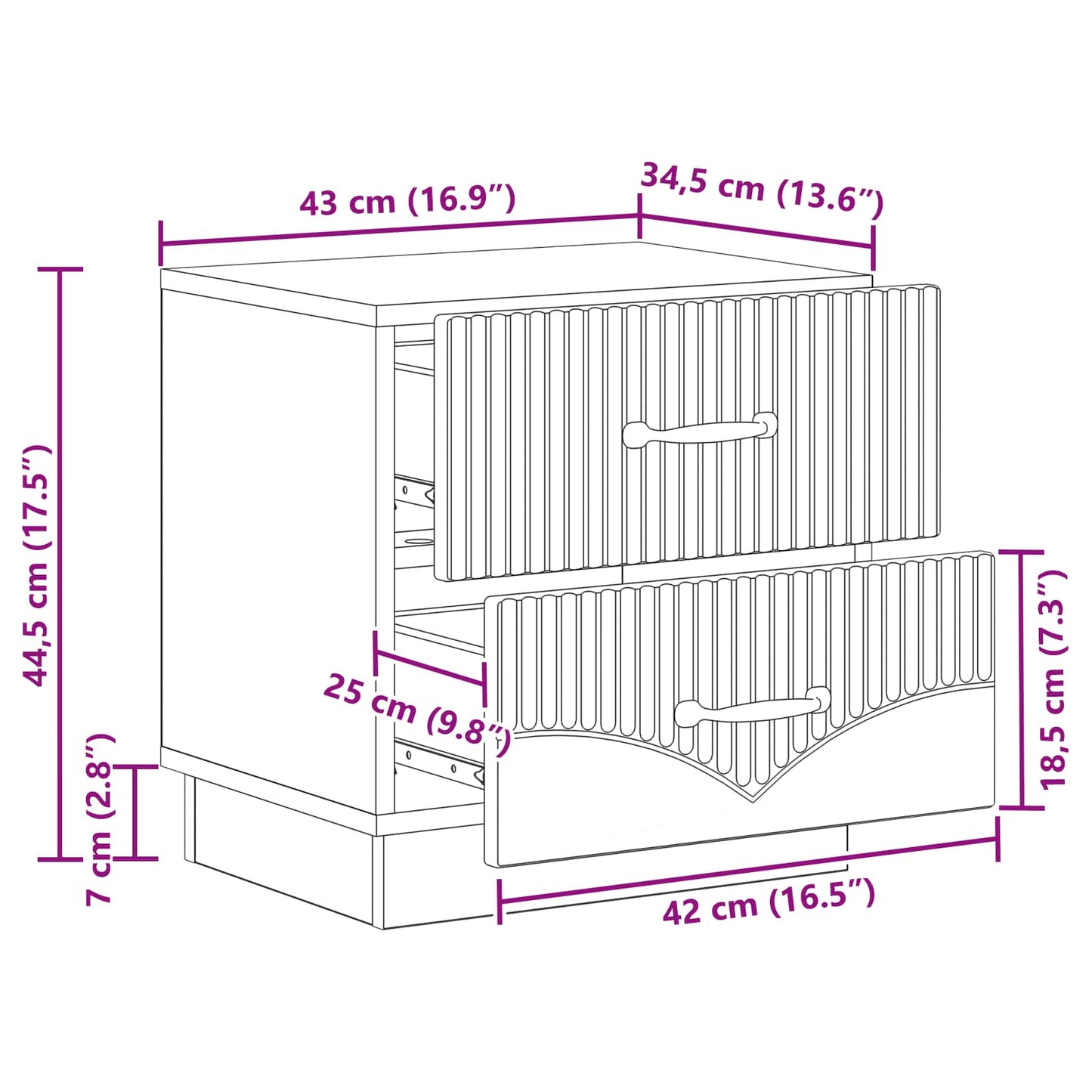 Armadio da Notte con cassetto Rovere Sonoma 43 x 34,5 x 44,5 cm | homemem39