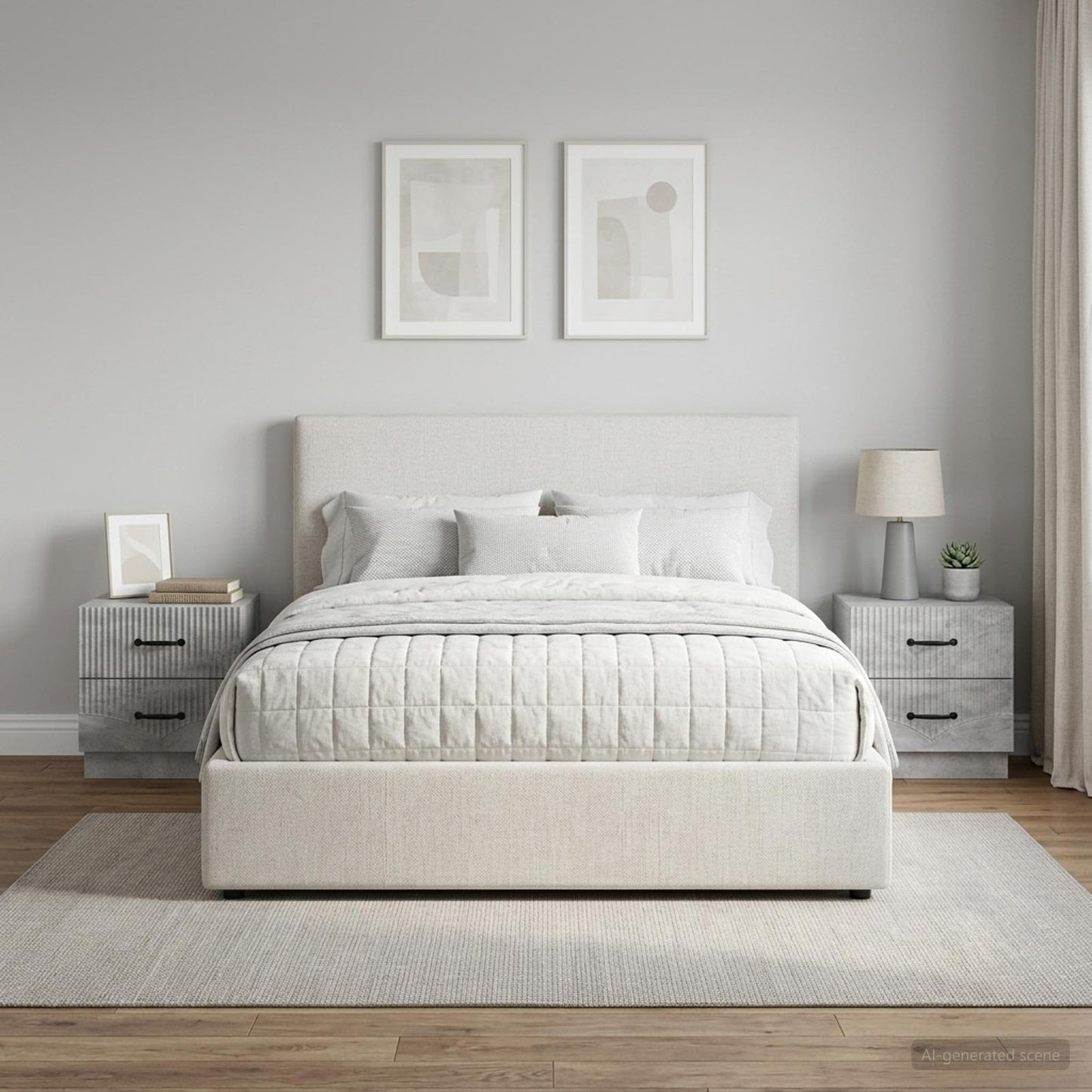 Armadio da Notte 2 pcs Grigio Cemento 43 x 34,5 x 44,5 cm