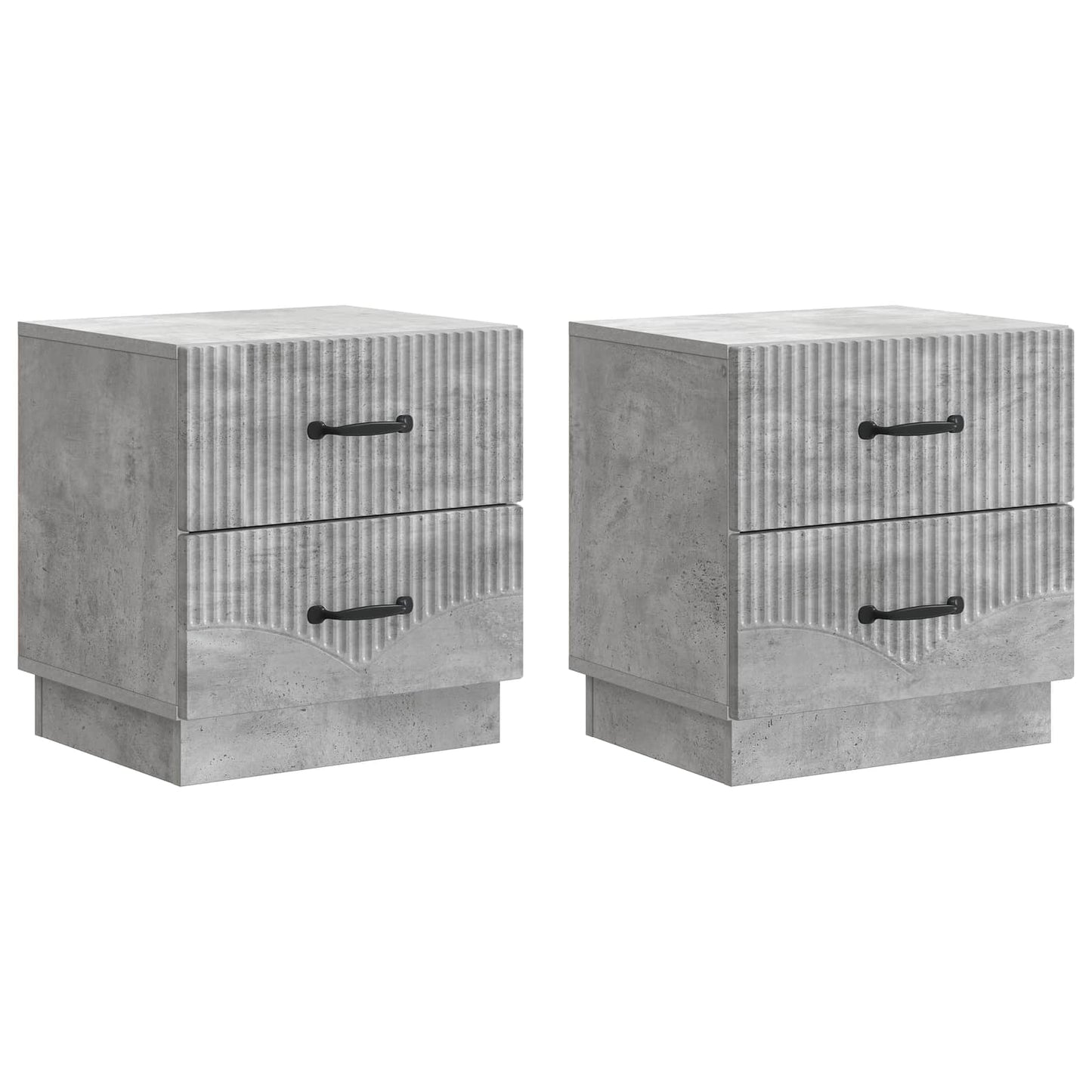 Armadio da Notte 2 pcs Grigio Cemento 43 x 34,5 x 44,5 cm | homemem39