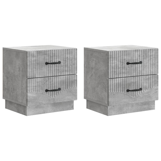 Armadio da Notte 2 pcs Grigio Cemento 43 x 34,5 x 44,5 cm | homemem39