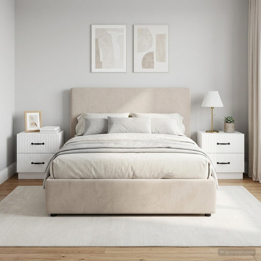 Armadio da Notte 2 pz Bianco Lucido 43 x 34,5 x 44,5 cm