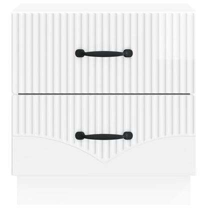 Armadio da Notte 2 pcs Bianco Lucido 43 x 34,5 x 44,5 cm | homemem39