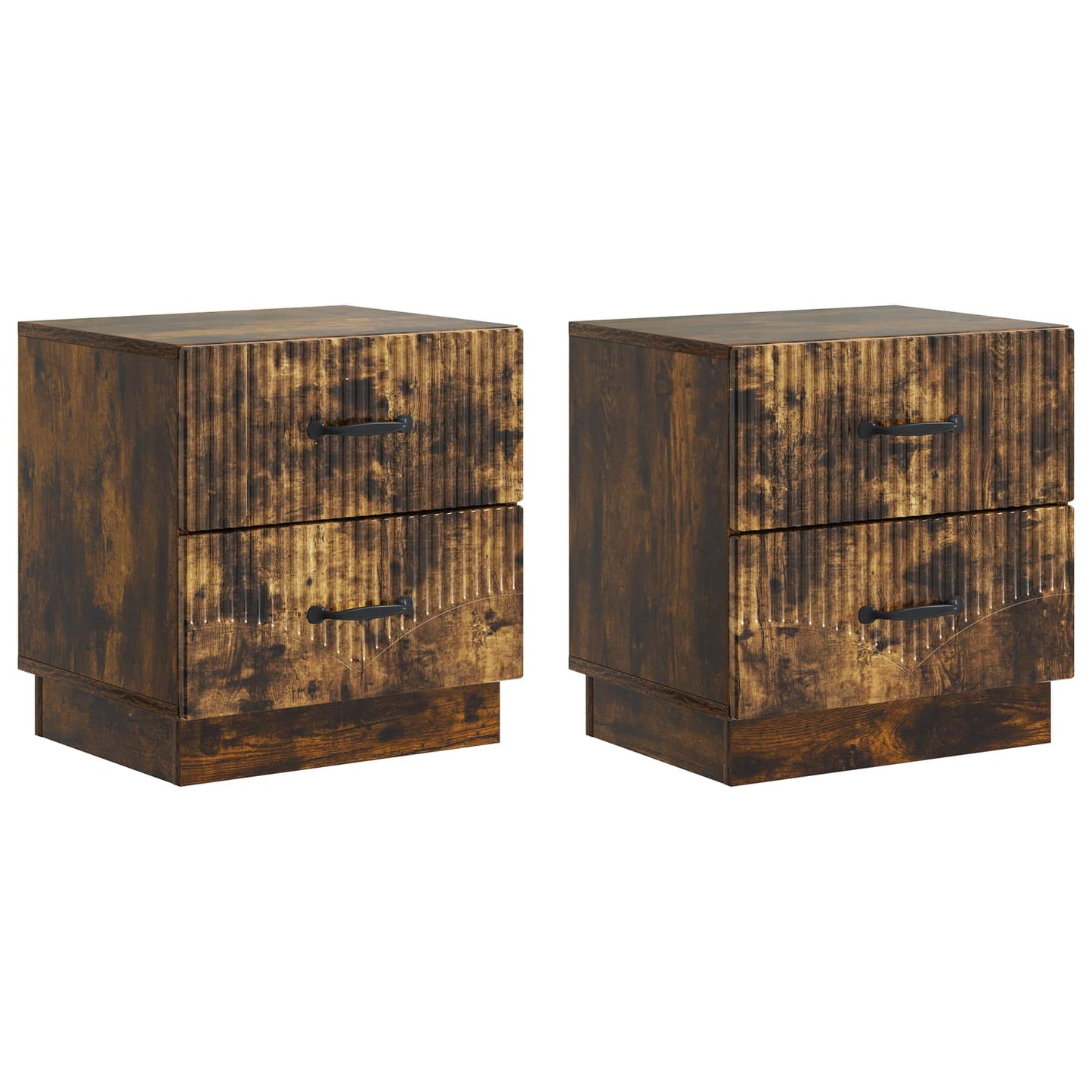 Armadio da Notte 2 pcs Rovere Fumo 43 x 34,5 x 44,5 cm