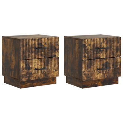 Armadio da Notte 2 pcs Rovere Fumo 43 x 34,5 x 44,5 cm