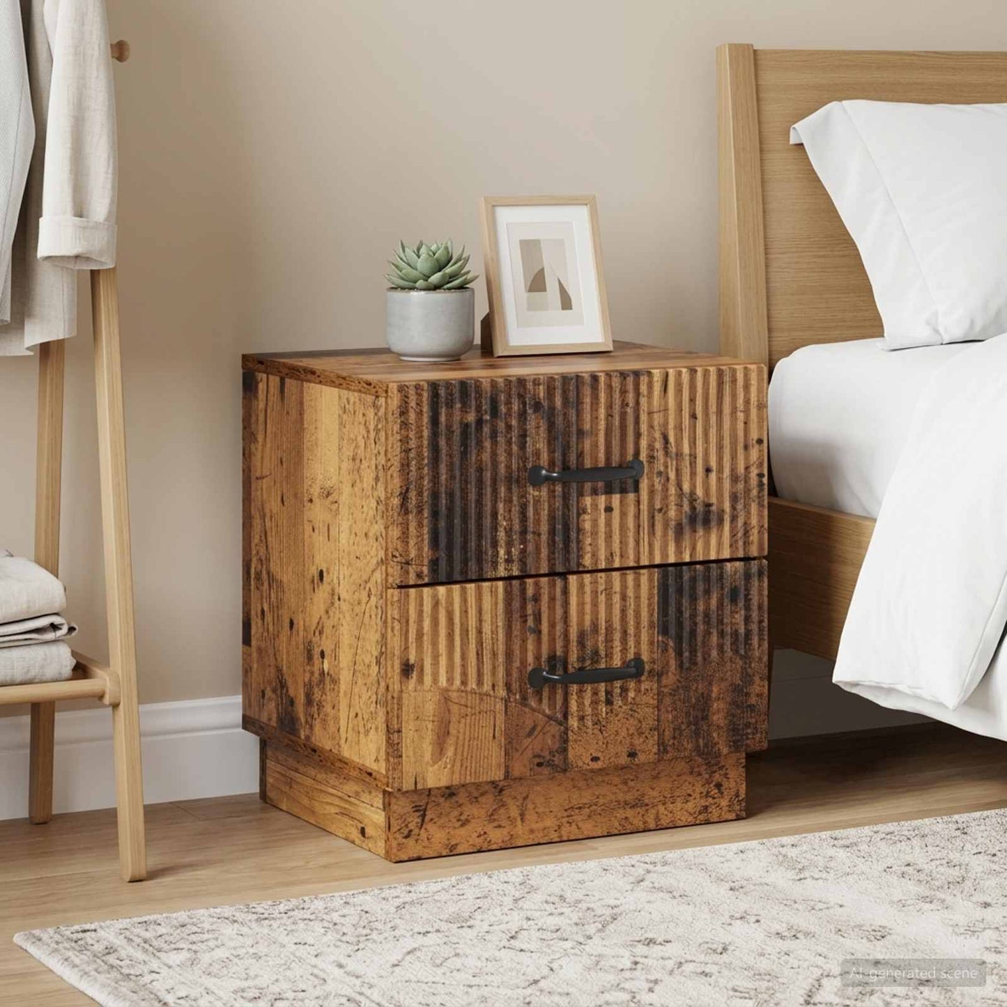 Armadio da Notte 2 pcs Legno antico 43 x 34,5 x 44,5 cm