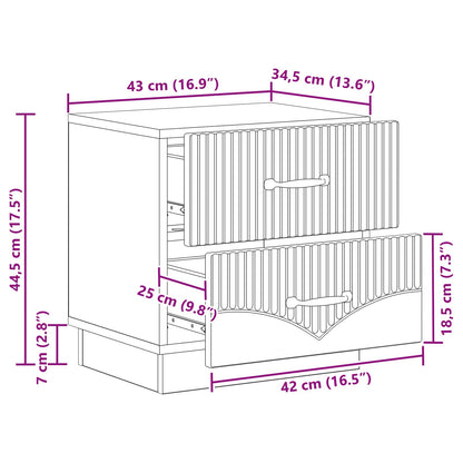 Armadio da Notte 2 pcs Legno antico 43 x 34,5 x 44,5 cm | homemem39