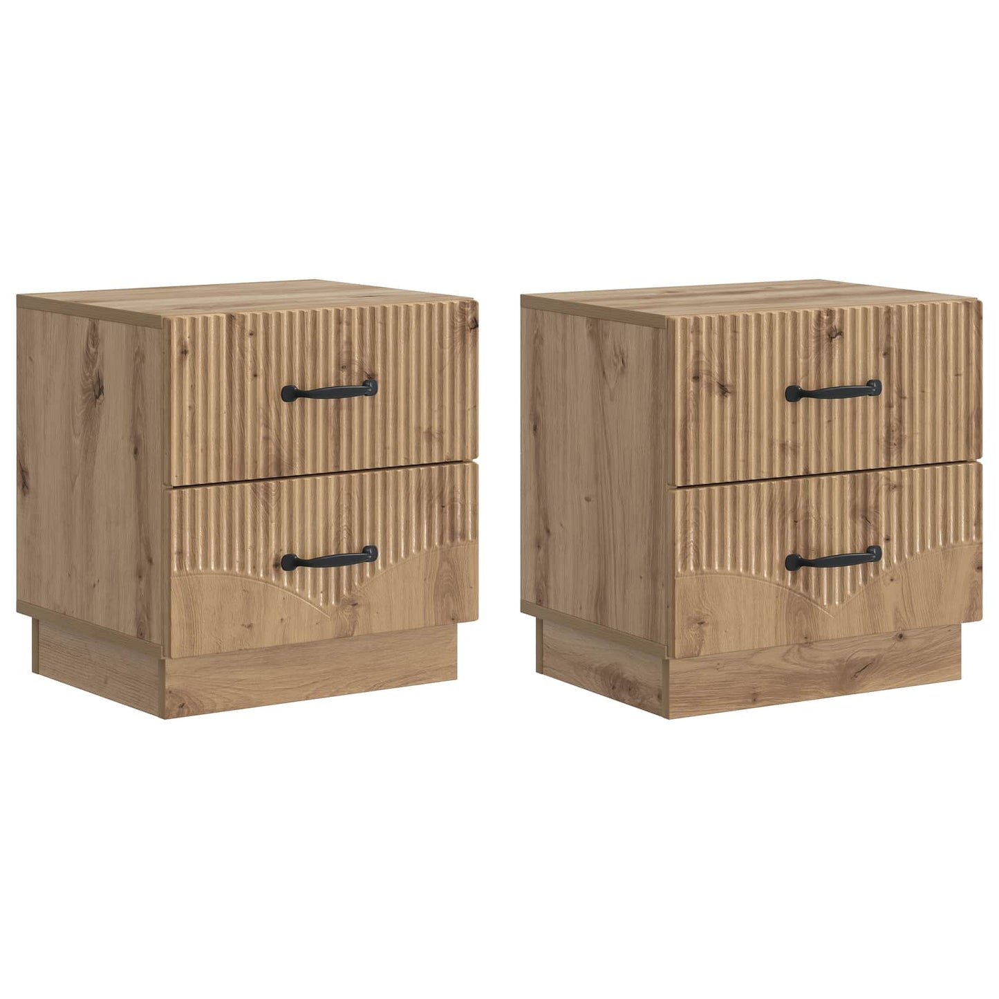 Armadio da Notte 2 pcs Rovere Artigianale 43 x 34,5 x 44,5 cm | homemem39