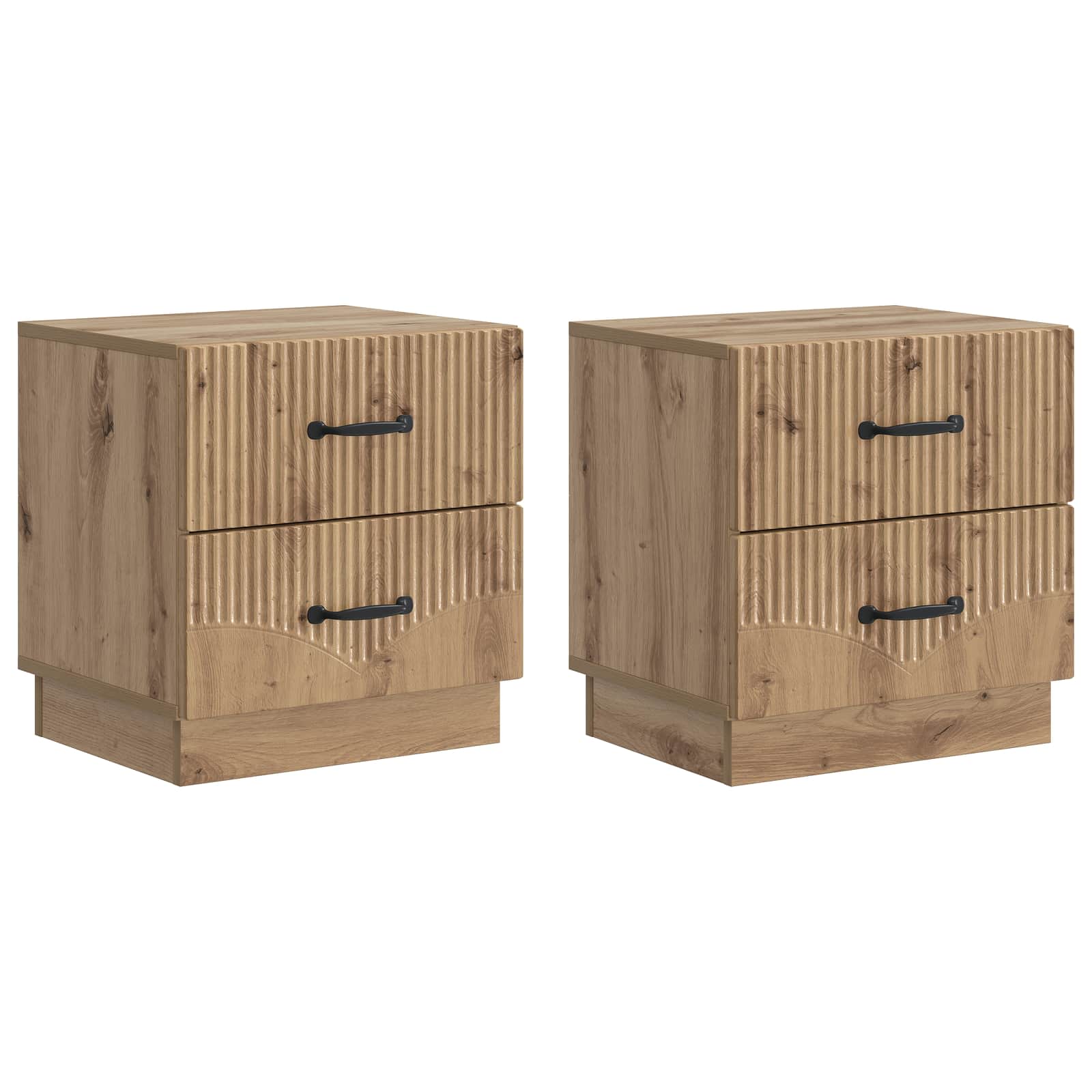 Armadio da Notte 2 pcs Rovere Artigianale 43 x 34,5 x 44,5 cm | homemem39