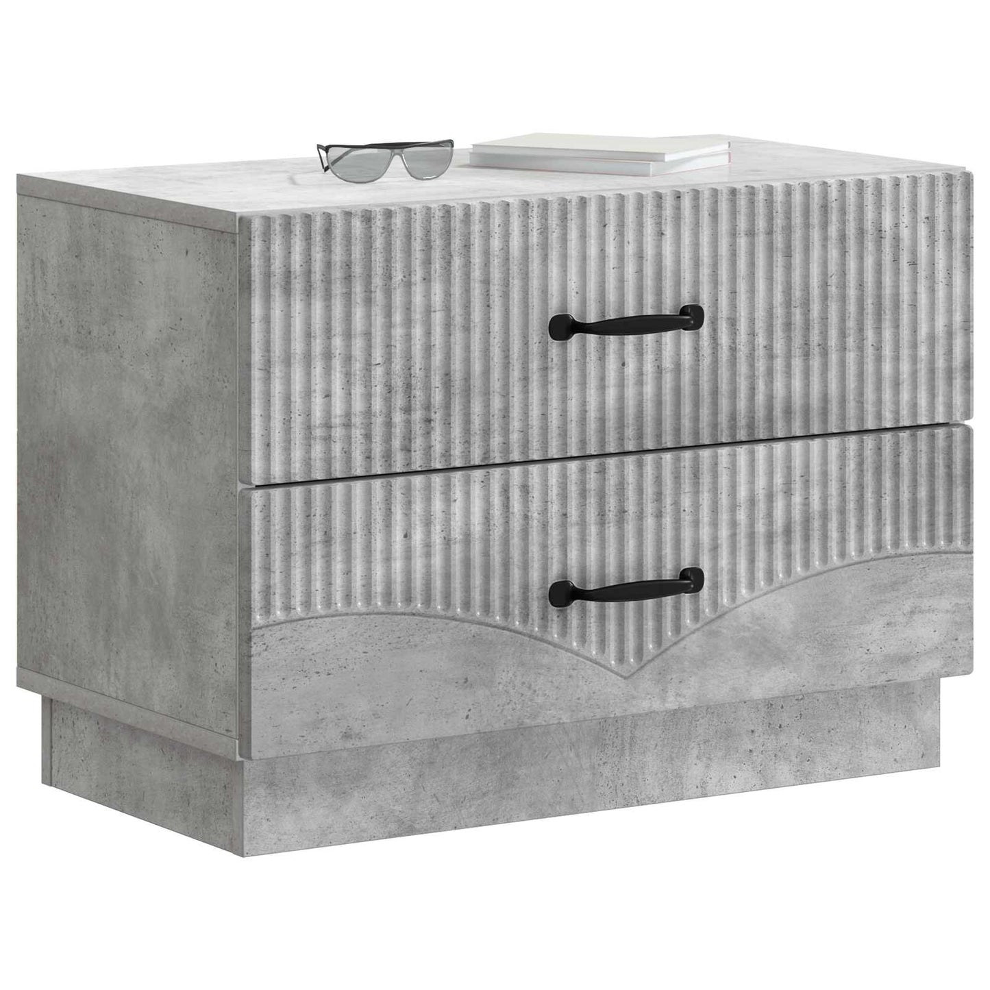Armadio da Notte Grigio Cemento 62 x 34,5 x 44,5 cm
