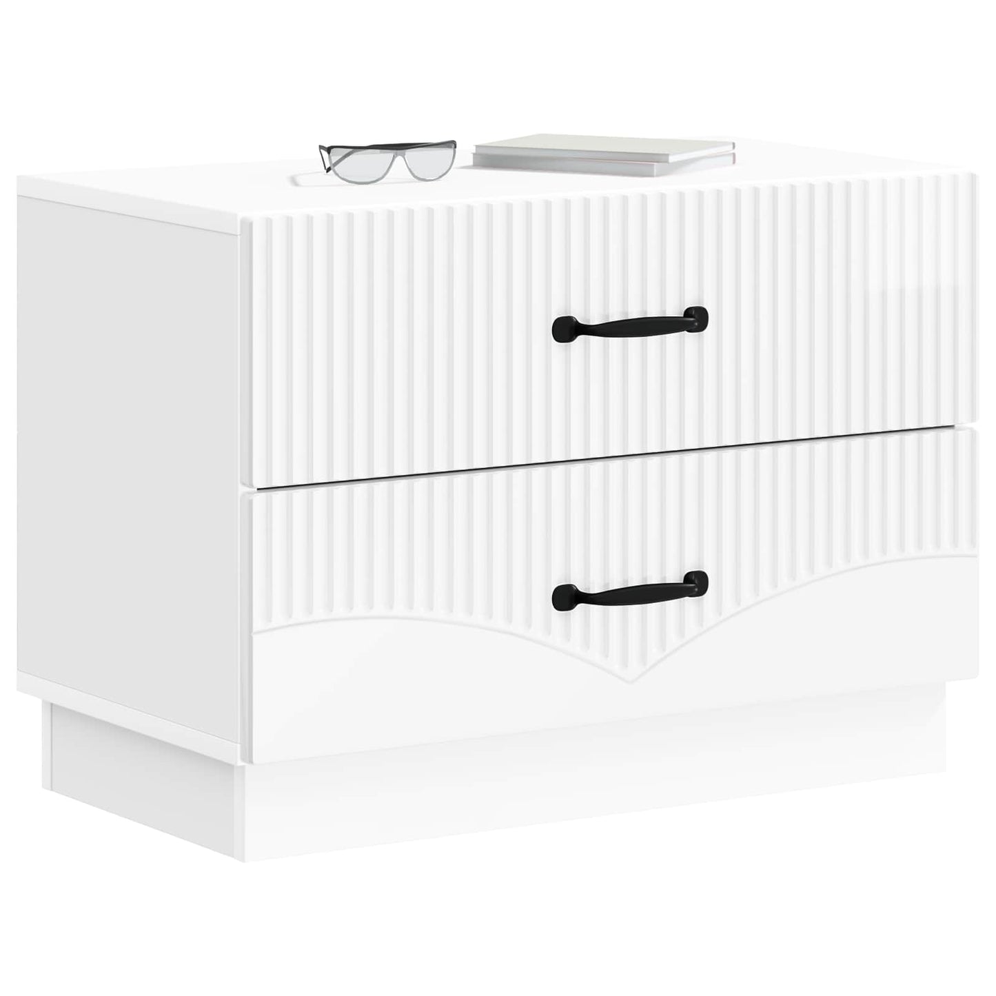 Armadio da Notte con cassetto Bianco Lucido 62 x 34,5 x 44,5 cm