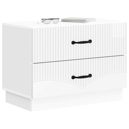 Armadio da Notte con cassetto Bianco Lucido 62 x 34,5 x 44,5 cm
