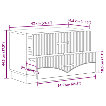 Armadio da Notte con cassetto Rovere Fumo 62 x 34,5 x 44,5 cm | homemem39