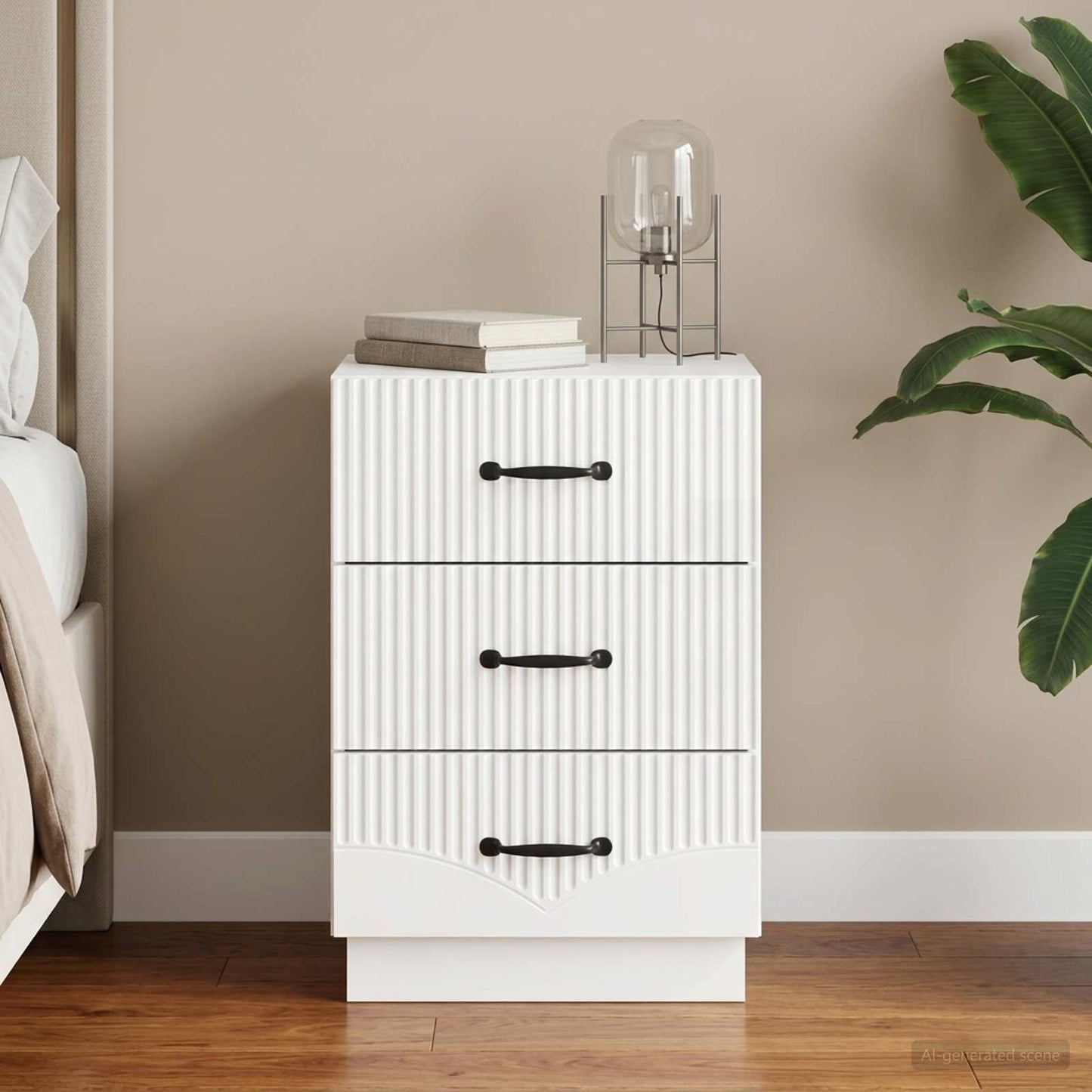 Armadio da Notte con cassetto Bianco Lucido 43 x 41 x 63,5 cm