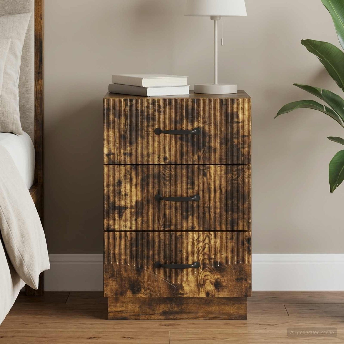 Armadio da Notte con cassetto Rovere Fumo 43 x 41 x 63,5 cm