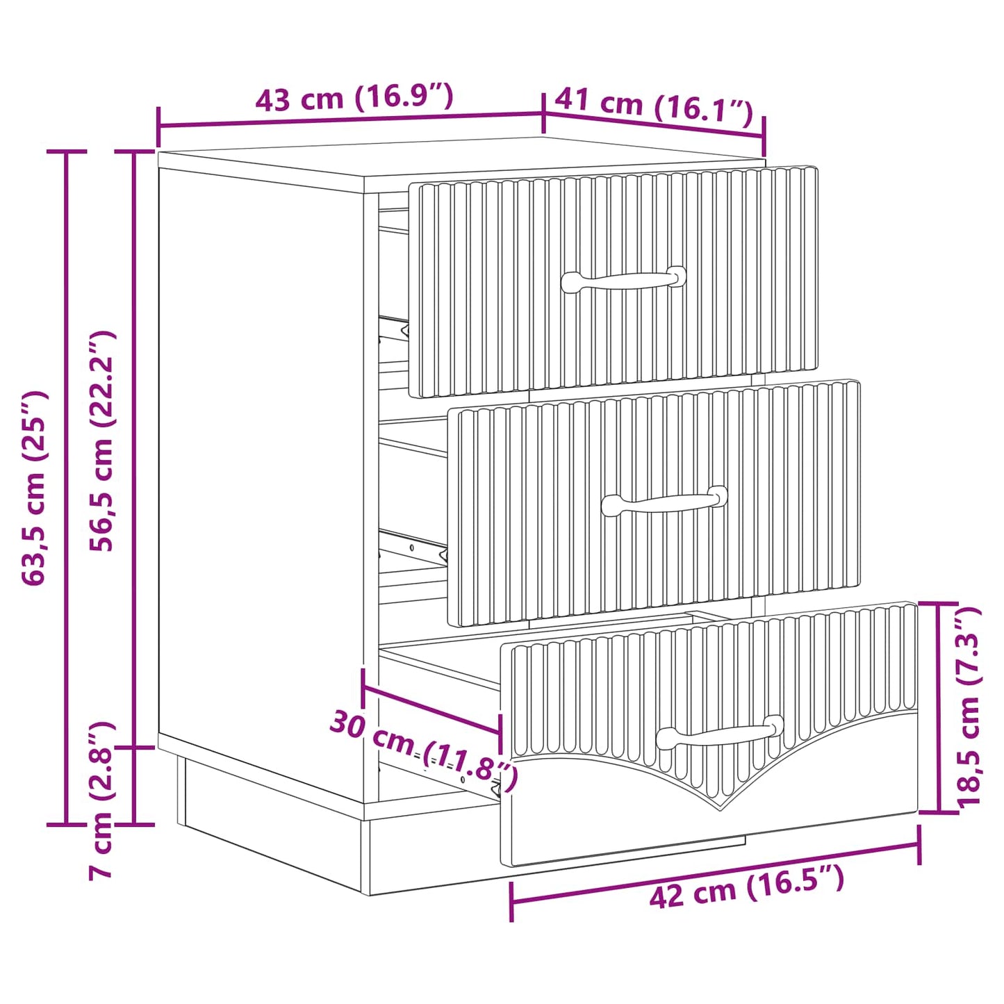 Armadio da Notte con cassetto Rovere Fumo 43 x 41 x 63,5 cm | homemem39