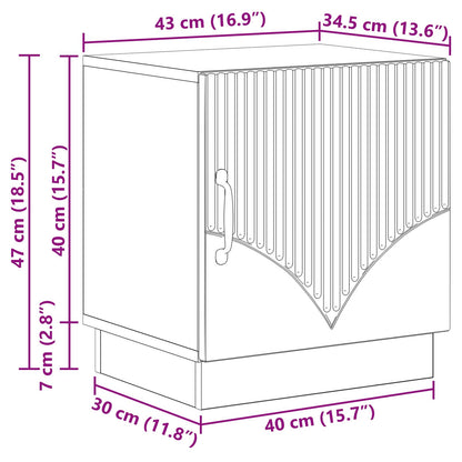 Comodino Sonoma grigio 43 x 34,5 x 47 cm Legno ingegnerizzato | homemem39
