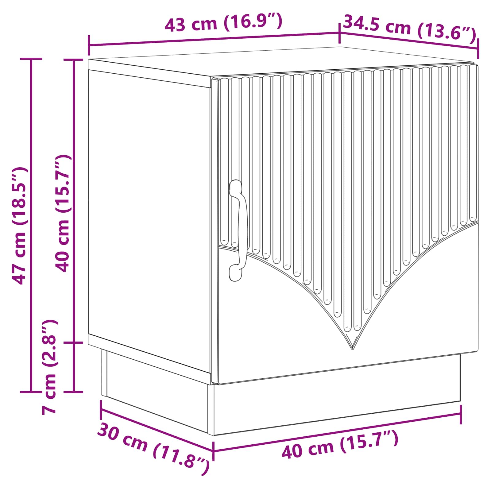 Comodino Legno antico 43 x 34,5 x 47 cm Legno ingegnerizzato | homemem39