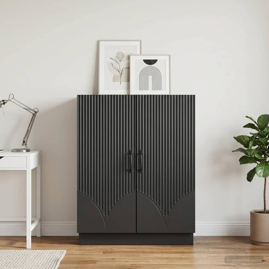 Credenza Nero 66 x 34,5 x 87 cm Legno ingegnerizzato