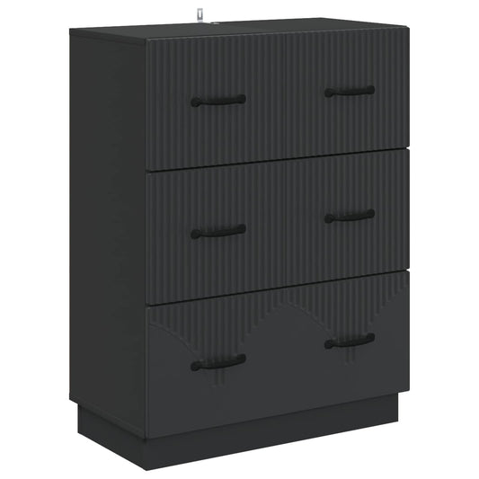 Mobile con Cassetti Nero 66 x 34,5 x 87 cm Legno ingegnerizzato | homemem39