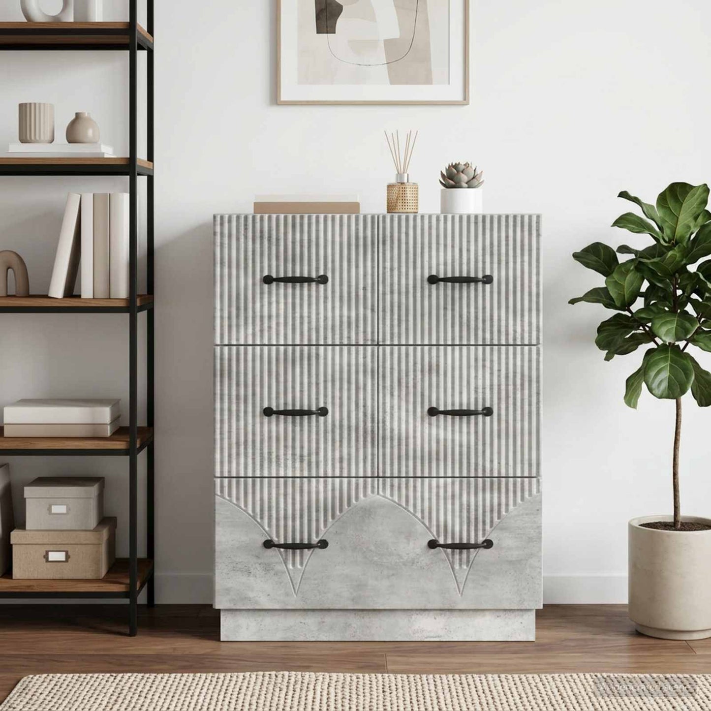 Mobile con Cassetti Grigio Cemento 66 x 34,5 x 87 cm
