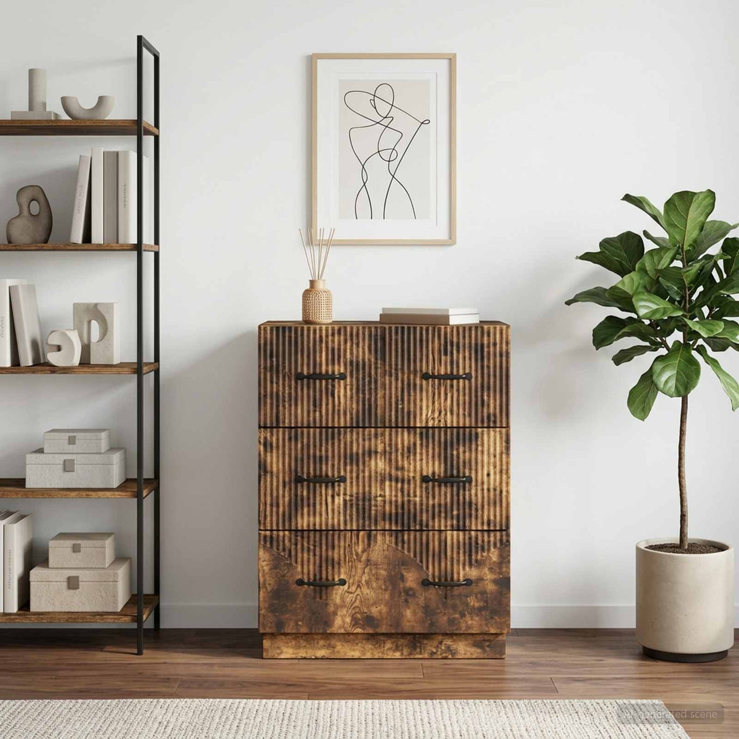 Mobile con Cassetti Rovere Fumo 66 x 34,5 x 87 cm
